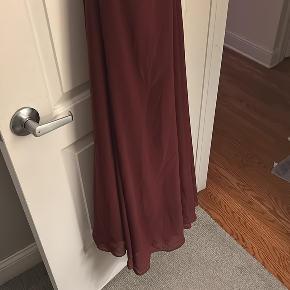 Bridesmaid Halter Dress Wine Color - Picture 2 of 3